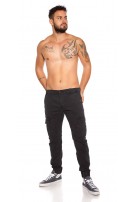Trendy men s cargo pants with pockets Black